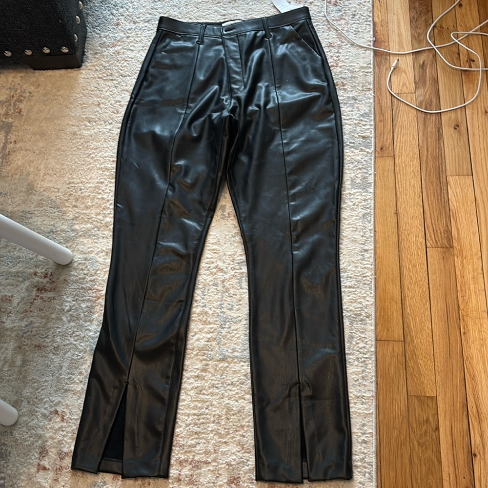 abercromie brand new faux leather pants